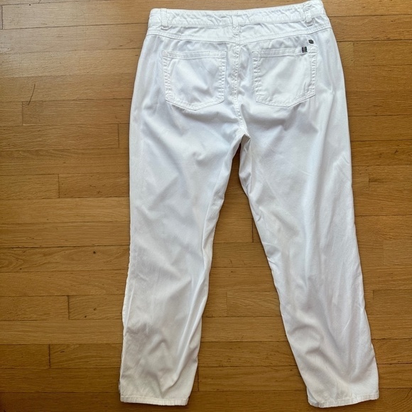Ecru Cotton Blend White Pants Womens Sz 6 Buttons Ankle Straight Leg - Picture 3 of 12